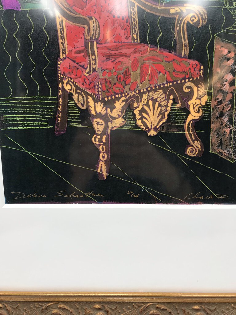 Debra Schaeffer "Chair With Statue" LE 23/25 Signed Print 24x21