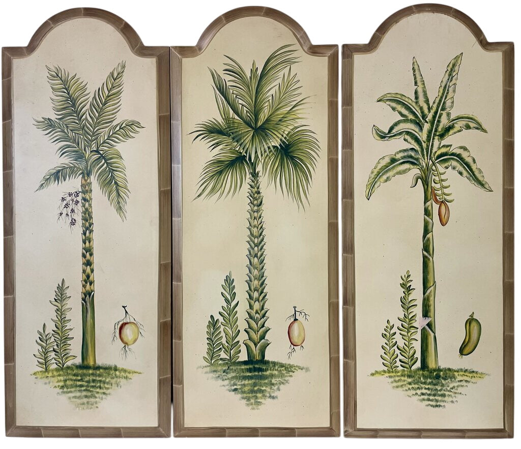 Domestications Hand Painted Accents Wooden Palm Tree Panels (3Pcs) by Miss Daisy's Consignment & Auction House