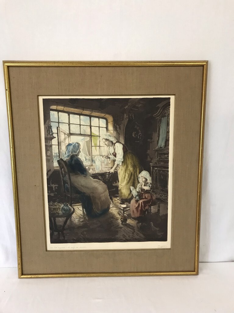 Claude S. Hugard Original Hand-Colored Etching 29x32