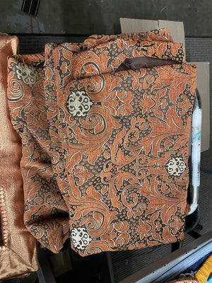 Rust & Gold Moroccan Brocade Floor Cushion Cover 37x37