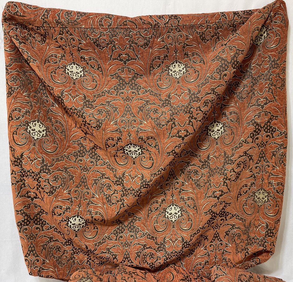 Rust & Gold Moroccan Brocade Floor Cushion Cover 37x37
