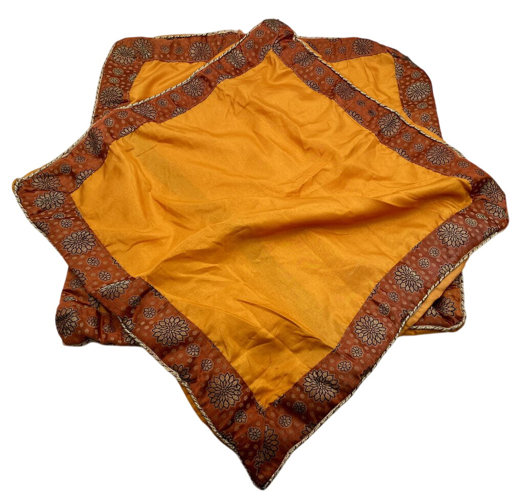 Orange Moroccan Silk Pillow Cover Pair 23x23 by Miss Daisy's Consignment & Auction House