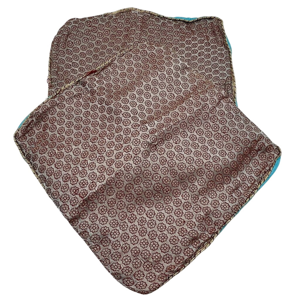 Moroccan Silk Turquoise Floral Pillow Cover Pair 11x11 by Miss Daisy's Consignment & Auction House