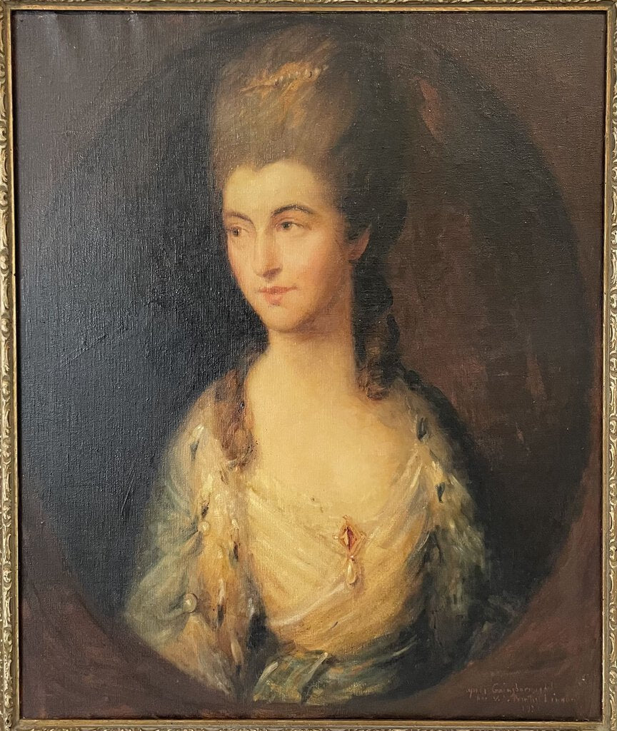 The Duchess of Gloucester Reproduction Oil on Canvas by P. Lingan 1921