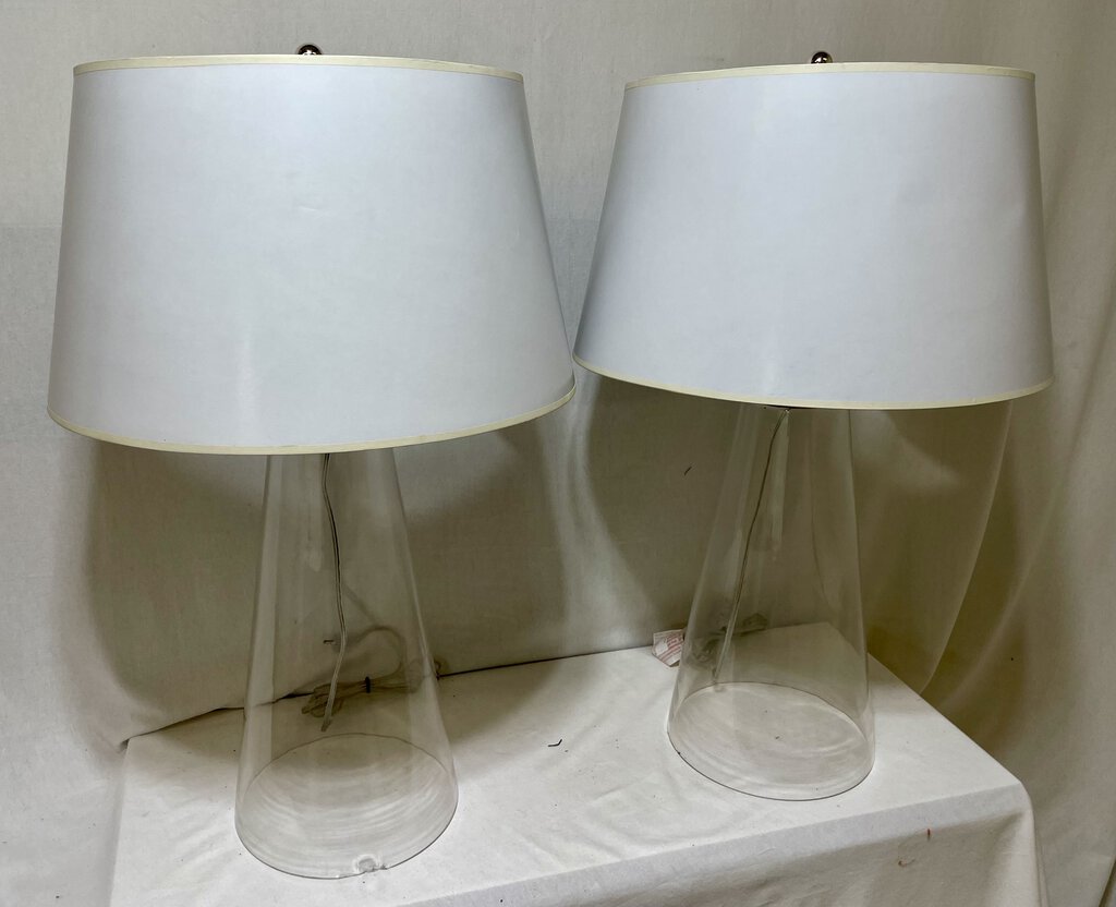 Chamberlain Clear Glass Table Lamp (PAIR)