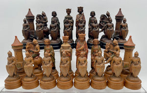 Mid 20th C. ANRI King Arthur Chess Piece Set (32 Pcs)