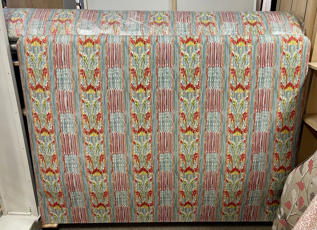 Burnt Orange Red Guatemalan Print Complete Headboard Set (4 Pcs) (Customer Required Measurements)