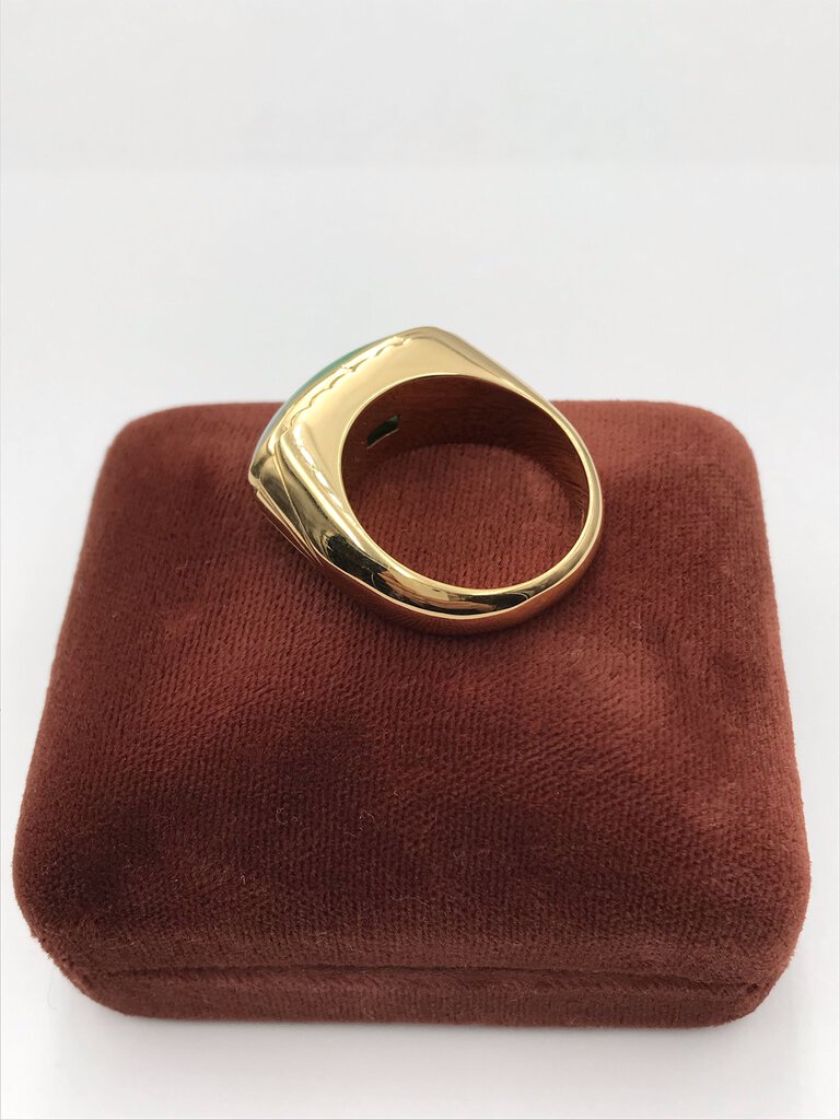 14K Gold Man's Ring W/ Jadeite