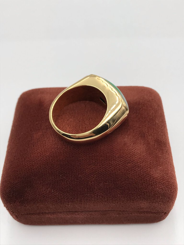 14K Gold Man's Ring W/ Jadeite