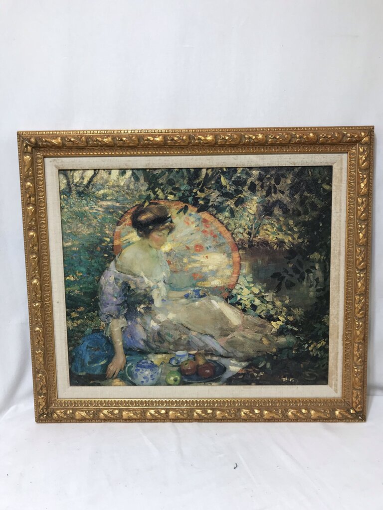 Karl Albert Buehr "Picnic on the Grass" Giltwood Framed Giclee 30x26