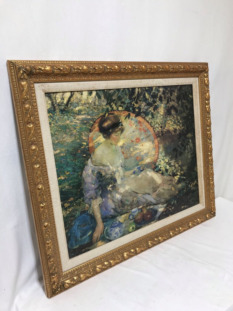 Karl Albert Buehr "Picnic on the Grass" Giltwood Framed Giclee 30x26