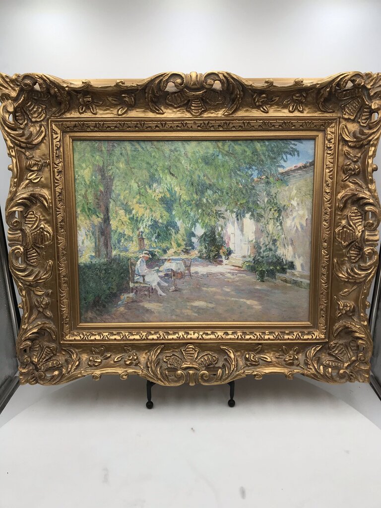 Paul Leon Frequenez "....In the Garden" Gilt Framed Fine Art Reproduction 25x21