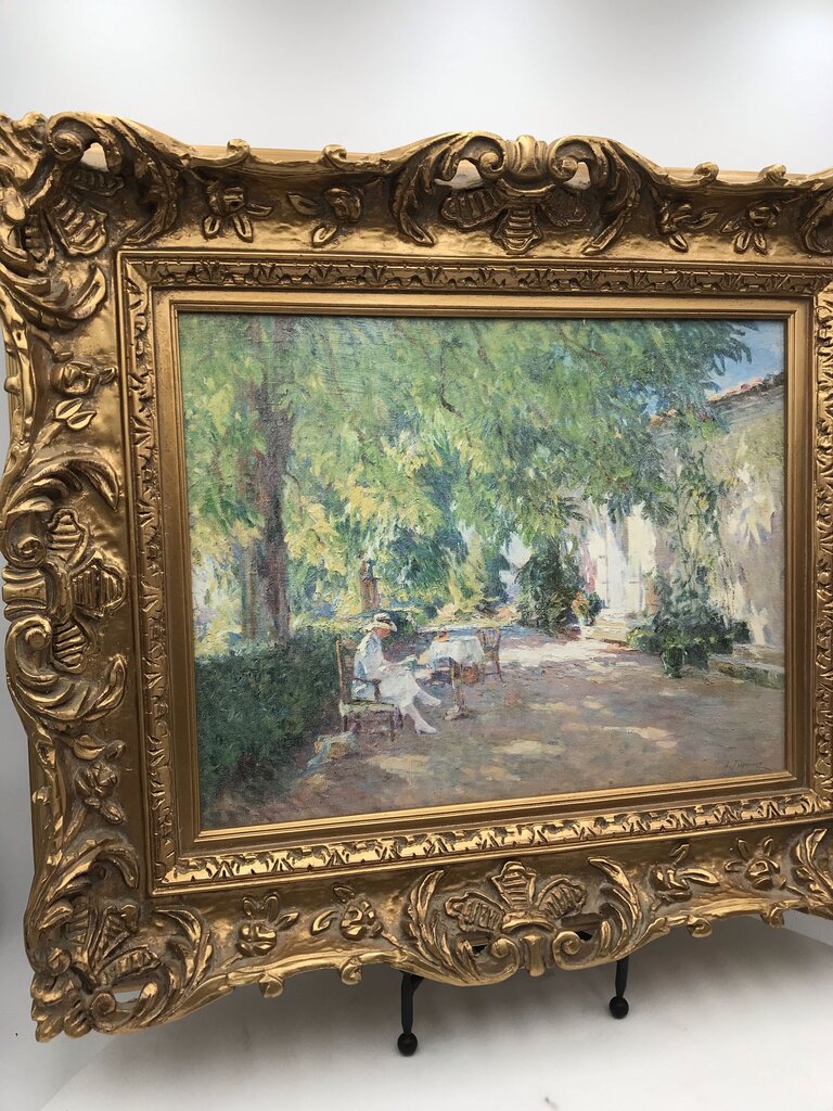 Paul Leon Frequenez "....In the Garden" Gilt Framed Fine Art Reproduction 25x21