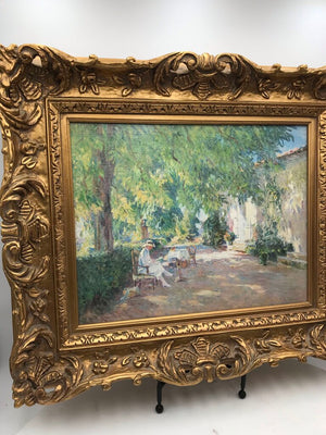 Paul Leon Frequenez "....In the Garden" Gilt Framed Fine Art Reproduction 25x21