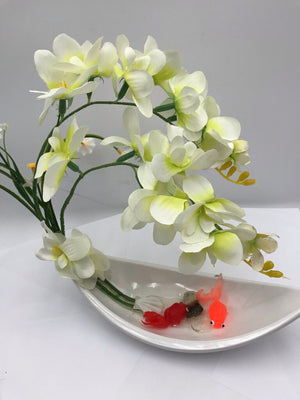 Artificial Orchid Ceramic Bowl Centerpiece