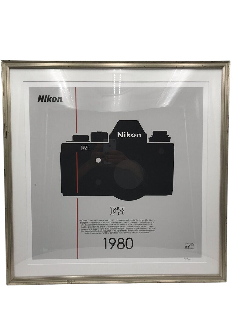 Nikon "1980 F3" 100th Anniversary LE (#90/100) Poster 23x23 by Miss Daisy's Consignment & Auction House