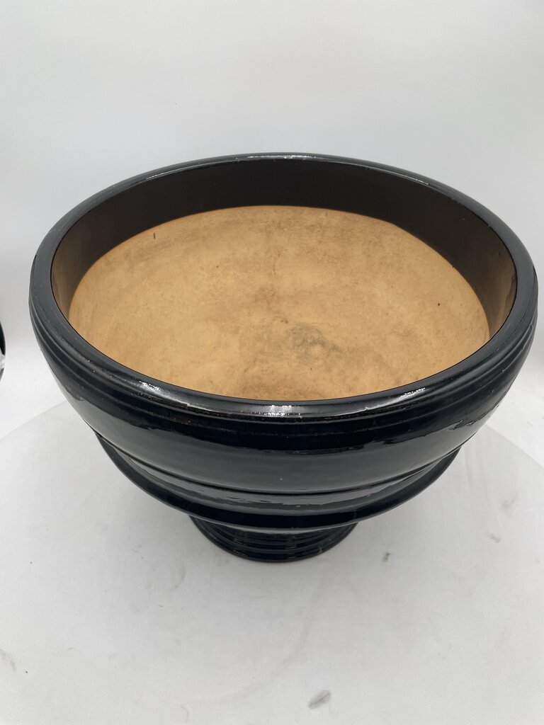 Black Glazed Large Ceramic Planter Pot
