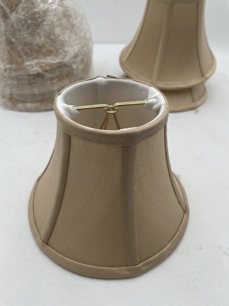 Beige Candlestick Style Silk Mini Lamp Shade