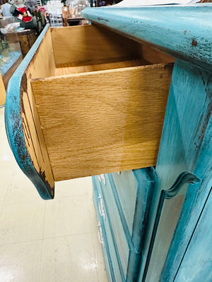 Shabby Chic Teal Solid Wood Dresser 36x18x46
