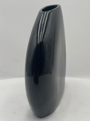 Native American Navajo Kopa Black Glaze Painted Relief Kachina Vase by Dawn