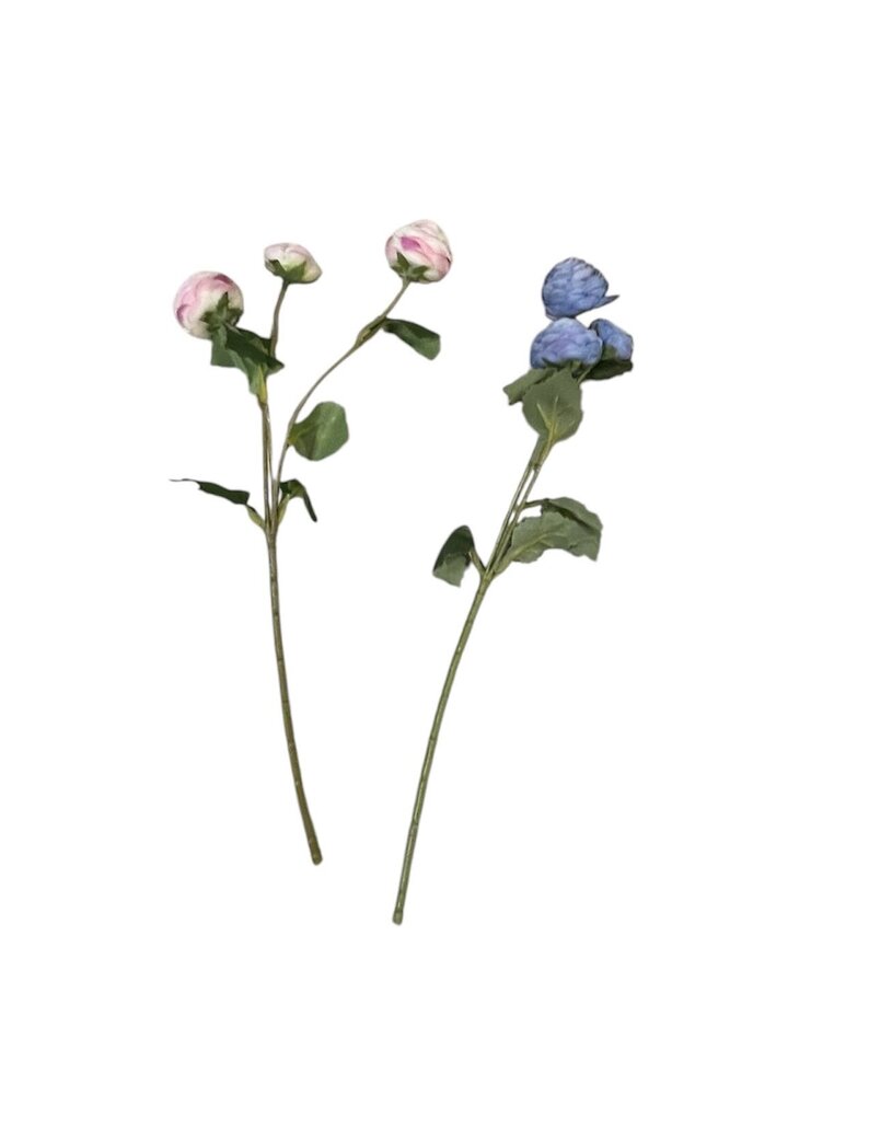 Faux 3 Bloom Ranunculus Stem $6 ea