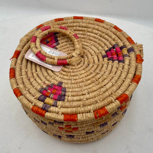 Native American Woven Sweetgrass Lidded Baskets (Set of 2)