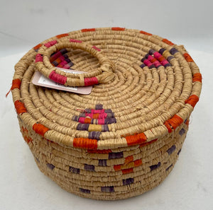 Native American Woven Sweetgrass Lidded Baskets (Set of 2)