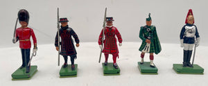 Vintage Cast Iron British Hand Painted Figurines ( Set of 5)