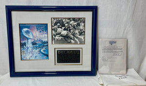 Tony Dorsett Framed Signed Super Bowl XXVI Program, Photograph and Plaque 1992