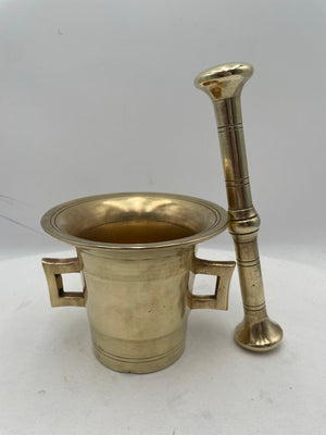 Antique Solid Brass Mortar & Pestle Set (2Pcs)
