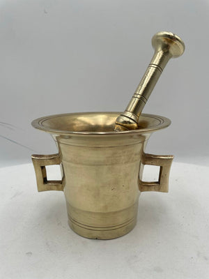 Antique Solid Brass Mortar & Pestle Set (2Pcs)