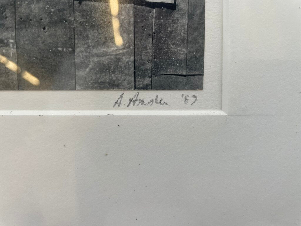 A. Amster B&W Still life Window Photograph Signed