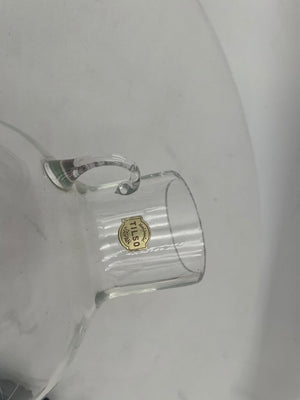 Vinatge Tilso Japan Wrought Iron Blown Etched Glass Wine Aerator Decanter (3Pcs)