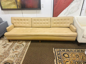 Vintage Naugahyde Tufted Sofa 96" W.