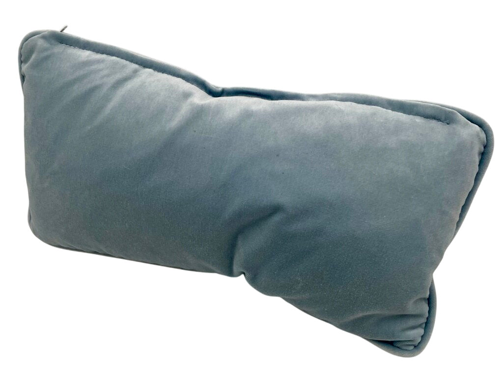 Solid Turquoise Velour Lumbar Pillow by Miss Daisy's Consignment & Auction House
