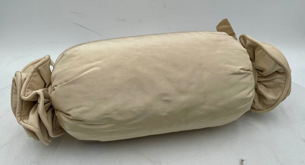 Solid Beige Candy Wrapper Style Lumbar Pillow