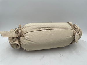 Solid Beige Candy Wrapper Style Lumbar Pillow