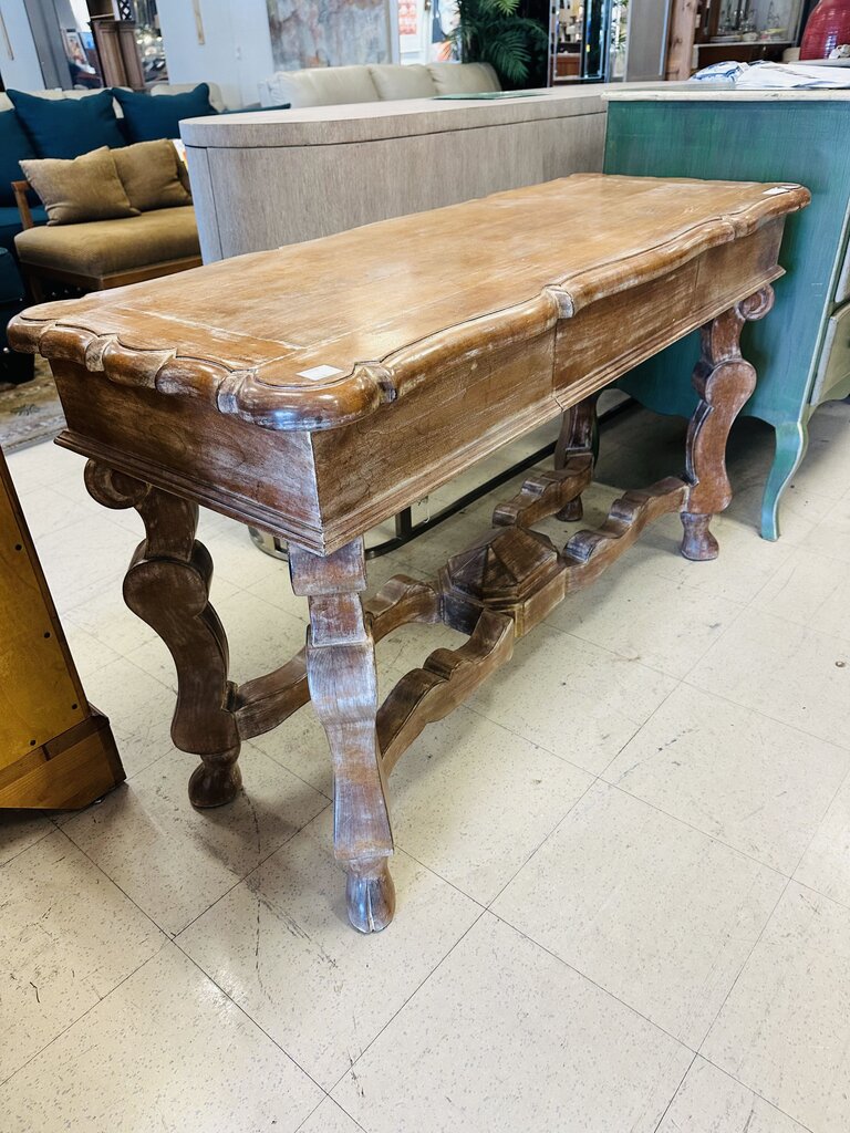 Single Drawer Stained Console Table 20x52x31