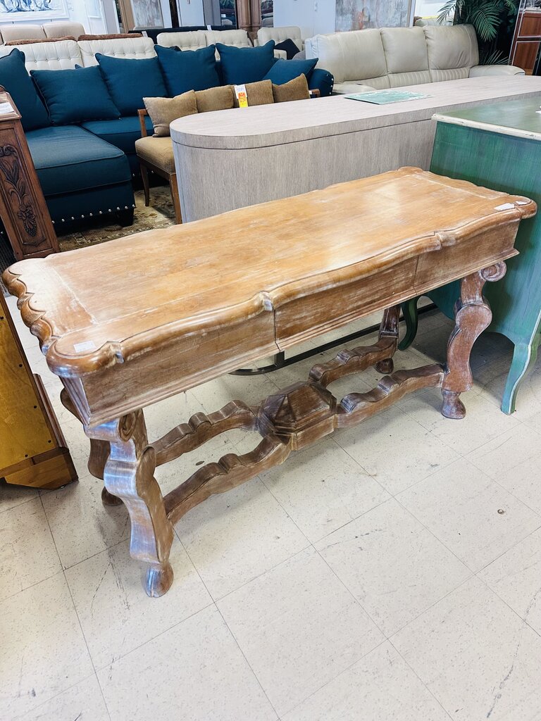 Single Drawer Stained Console Table 20x52x31