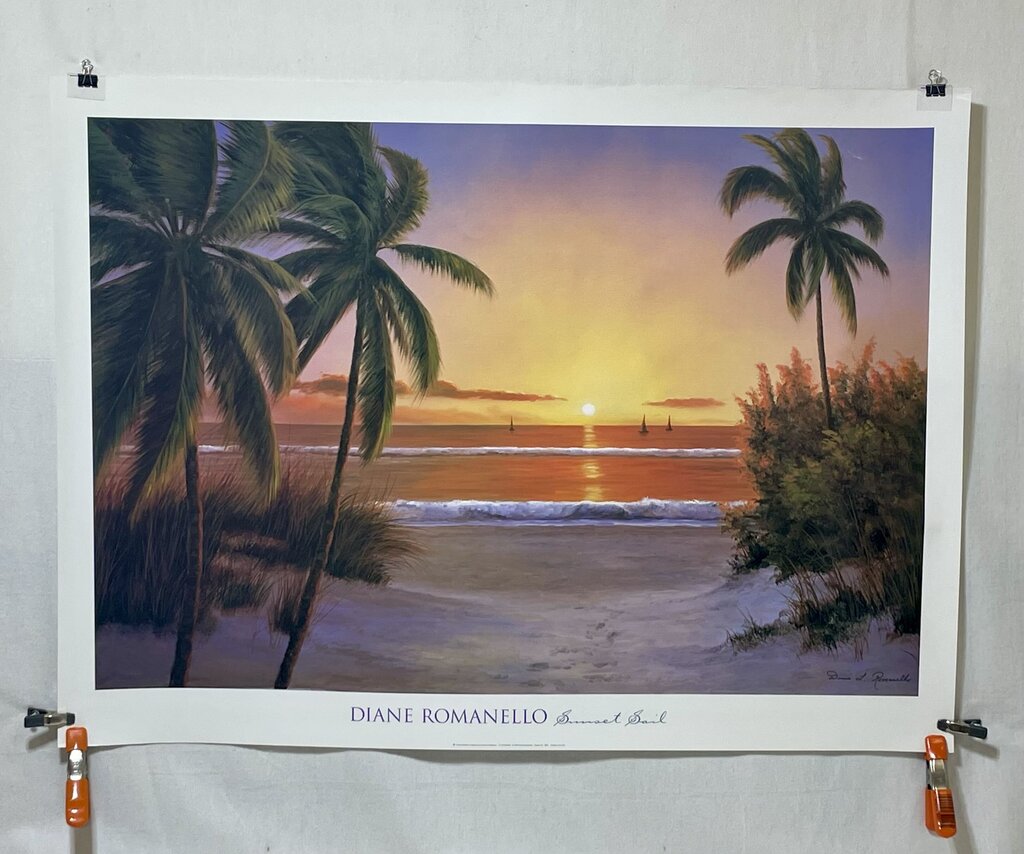 Diane Romanello "Sunset Sail" 2000 High Quality Serigraph Print (NEW Rolled)