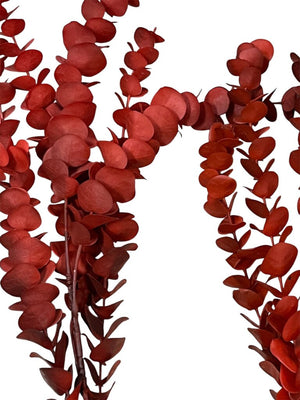 Faux Red Eucalyptus 4 Stem Branch $10 Each