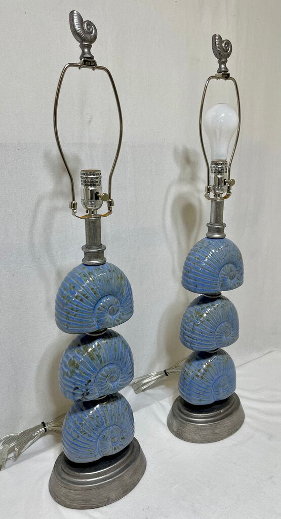 IMAX Corporation Seashell Ceramic Table Lamp in Blue (PAIR)