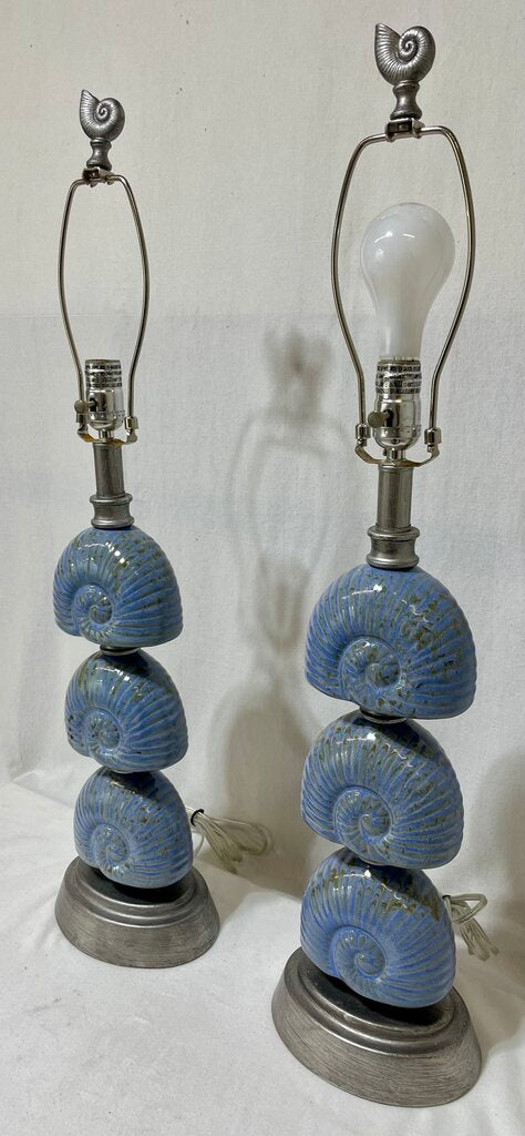 IMAX Corporation Seashell Ceramic Table Lamp in Blue (PAIR)