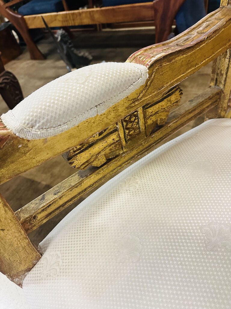 19th Century Giltwood Hand Carved Throne Chair