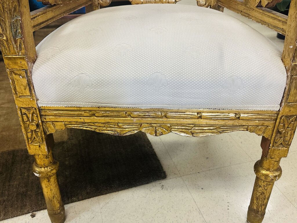 19th Century Giltwood Hand Carved Throne Chair