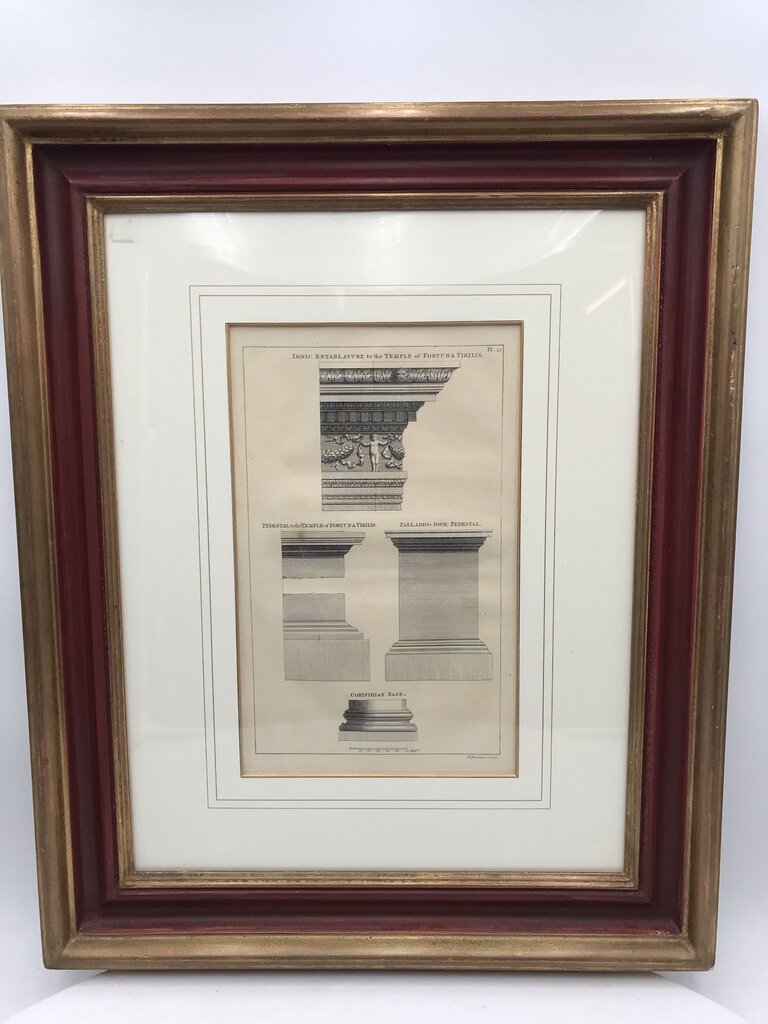 Antique P. Fourdrinier Architectural Engraving 20x24 PG:20