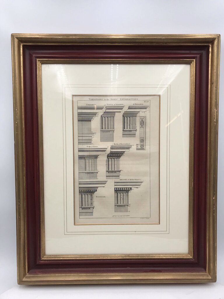 Antique P. Fourdrinier Architectural Engraving 20x24 PG:22