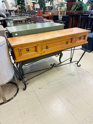 Spanish Style Wood / Iron Console Table
