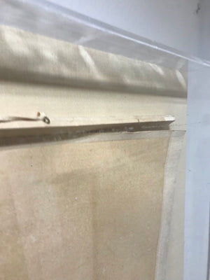 Antique Chinese Ancestor Portrait Scroll (64x20) In Plexiglass Box (70x26)