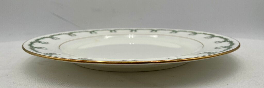1920's Minton for Tiffany NY Gilt Trim Laurel Wreath Gold Ring Center Dinner Plate Rare Discontinued Design (11Pcs)